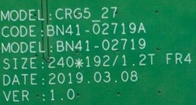 MAIN PARA MONITOR SAMSUNG / NUMERO DE PARTE BN94-13401B / BN41-02719A / BN9413401B / 13401B / PANEL CY-PR270DGHV1H / DISPLAY SG2701B01-C / MODELO LC27RG50FQNXZA CA03 - Imagen 3